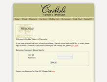 Tablet Screenshot of carlislewinery-store.com